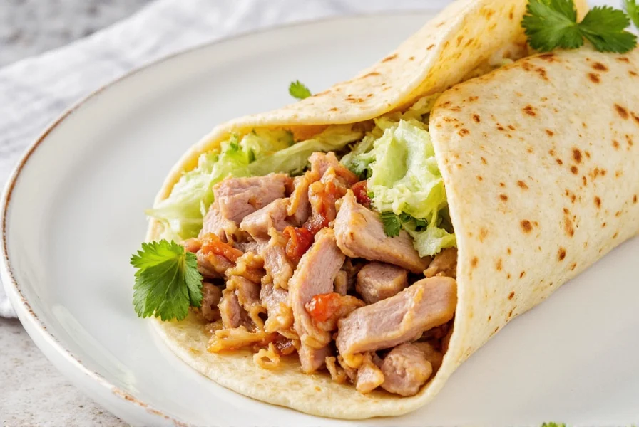 Burrito with pork filling