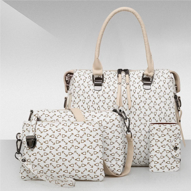 

4 in 1 set New 2019 design fashion women casual PU leather handbags