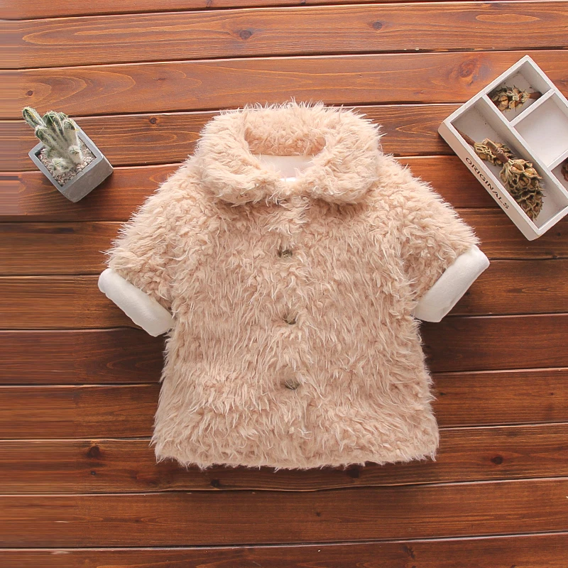 

Fashion pretty girls sweater coat turn-down collar single-breasted little girls children 6-60months baby girls coat