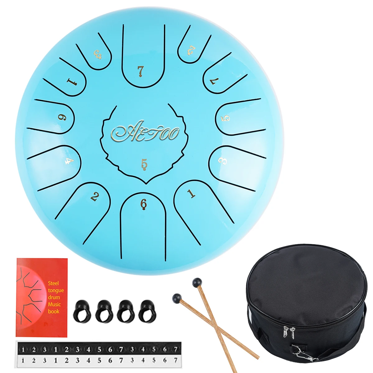 

hangdrum handpan steel tongue drum 12 inch handpan 13 notes handpan drum mandolin instrument musical, Black