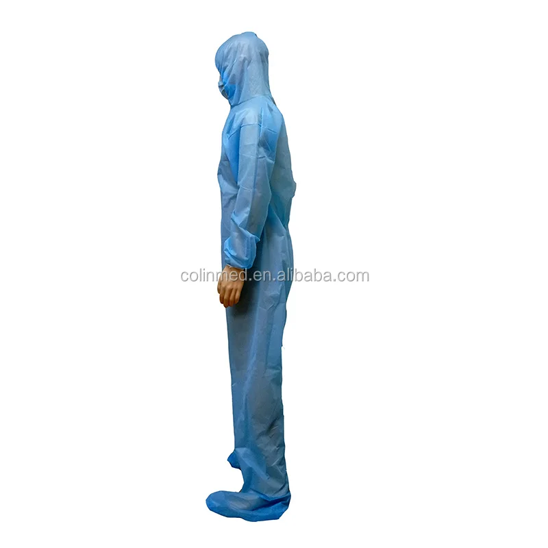 
Long Sleeve Gown Disposable PP Safety Gown Clothing With Thumb Loop Non-sterile 