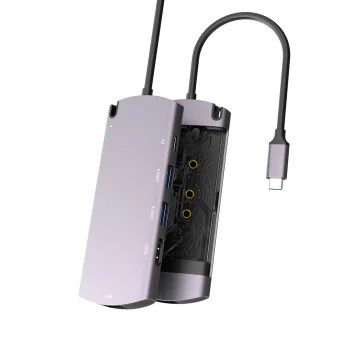 

Toll free 6 in 1 Type c USB3.1 Ger 2 Type c Port Hub Adapter with M.2 Ssd enclosure Type C adapter case, Silver, rose gold, gray