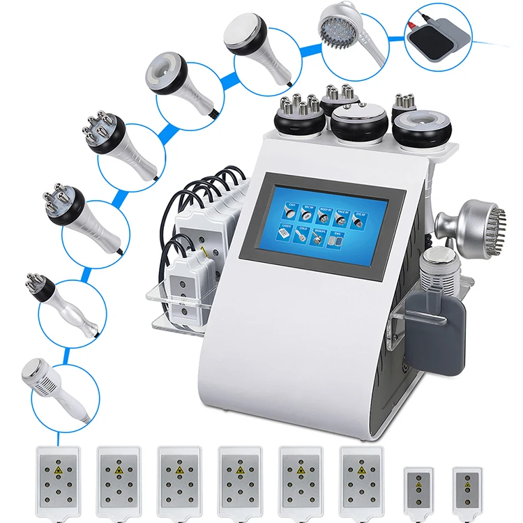 

9 IN 1 Lipolaser Rf Ultrasonic 40K 80K Vacuum Cavitation System Slimming Beauty Machine