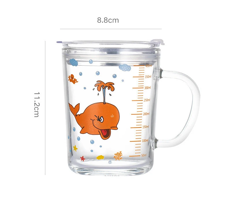 

Breakfast Straws Glass Cups High Aesthetic Value Internet Celebrity Children's Water Cups Transparent With Scale Wholesale