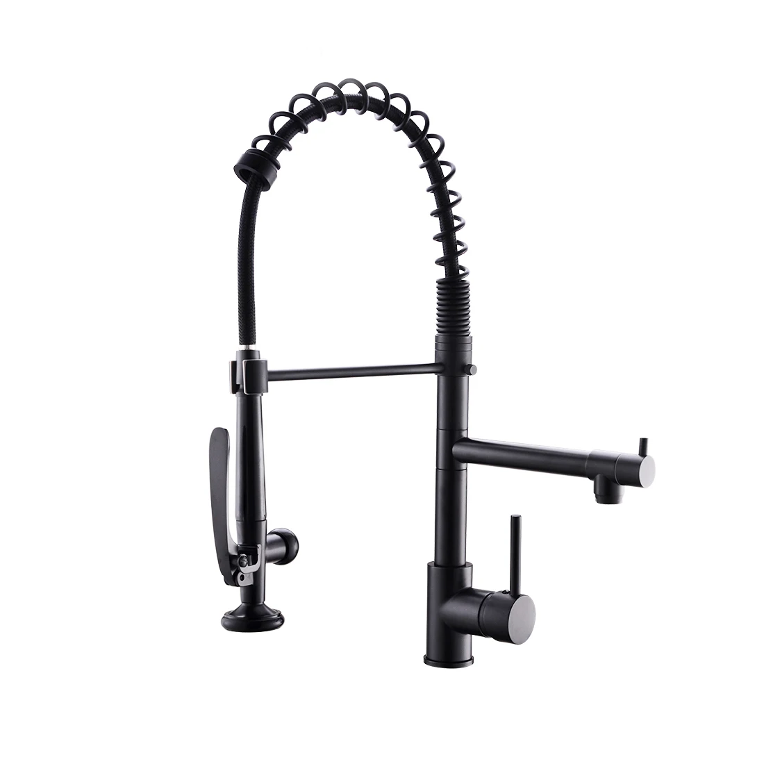 

FLG:B512 Black brass Two ways faucet pull down spring kitchen mixer tap