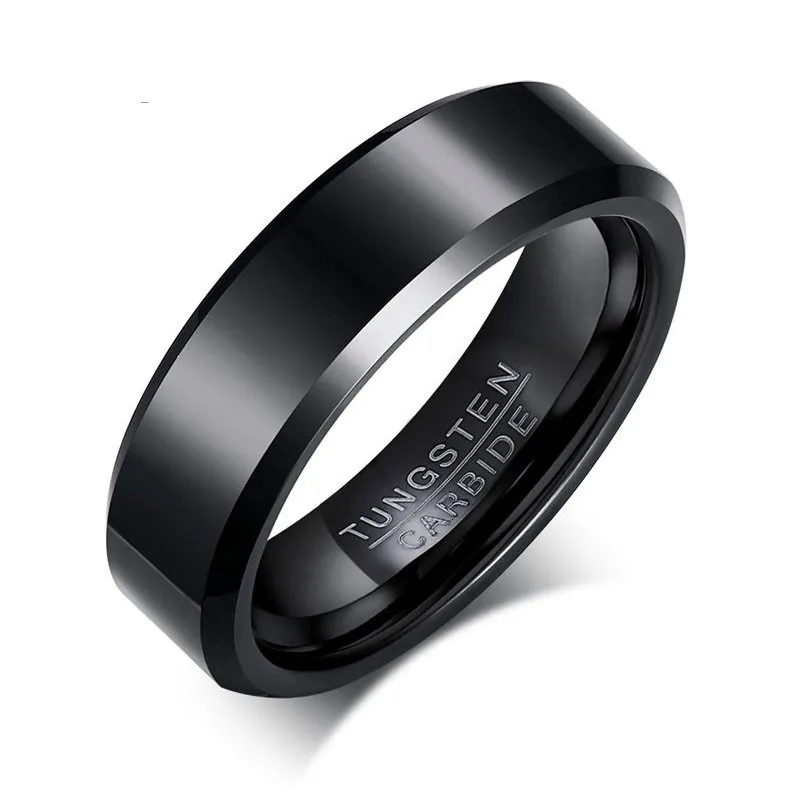 

Black Tungsten Carbide Men's Ring Wedding Engagement Ring for Man Jewelry 6mm Wide Anillos, Silver ,gold ,rose gold