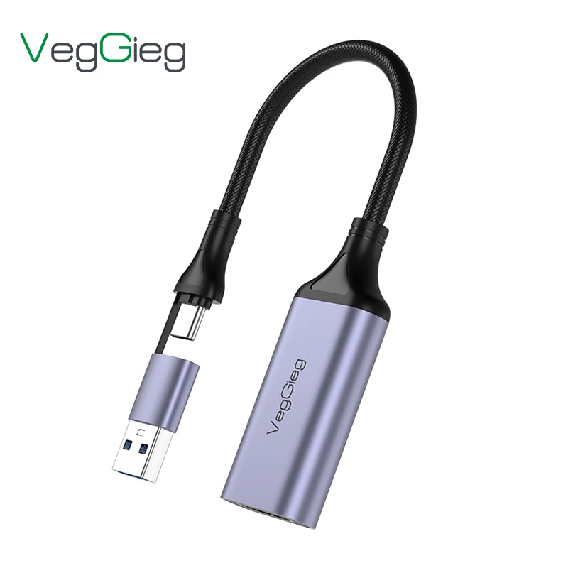 

Veggieg USB 3.0 Type C Video capture card 4K@60Hz Support Live Game Capture Mobile HD 4K Type C Video Capture Card