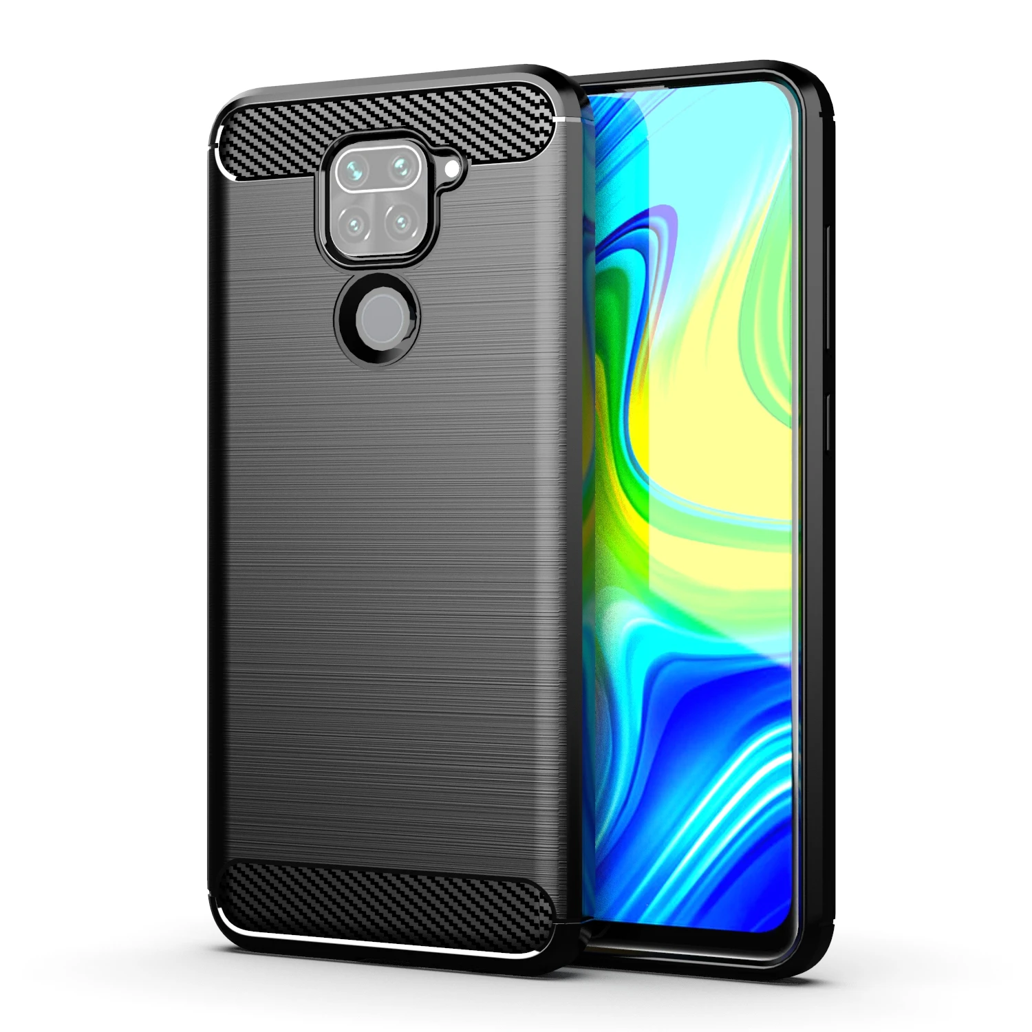 

for xiaomi Redmi 9a case for Redmi 9C back cover Carbon Fiber Soft TPU mobile Phone Case For redmi note 9T 5G