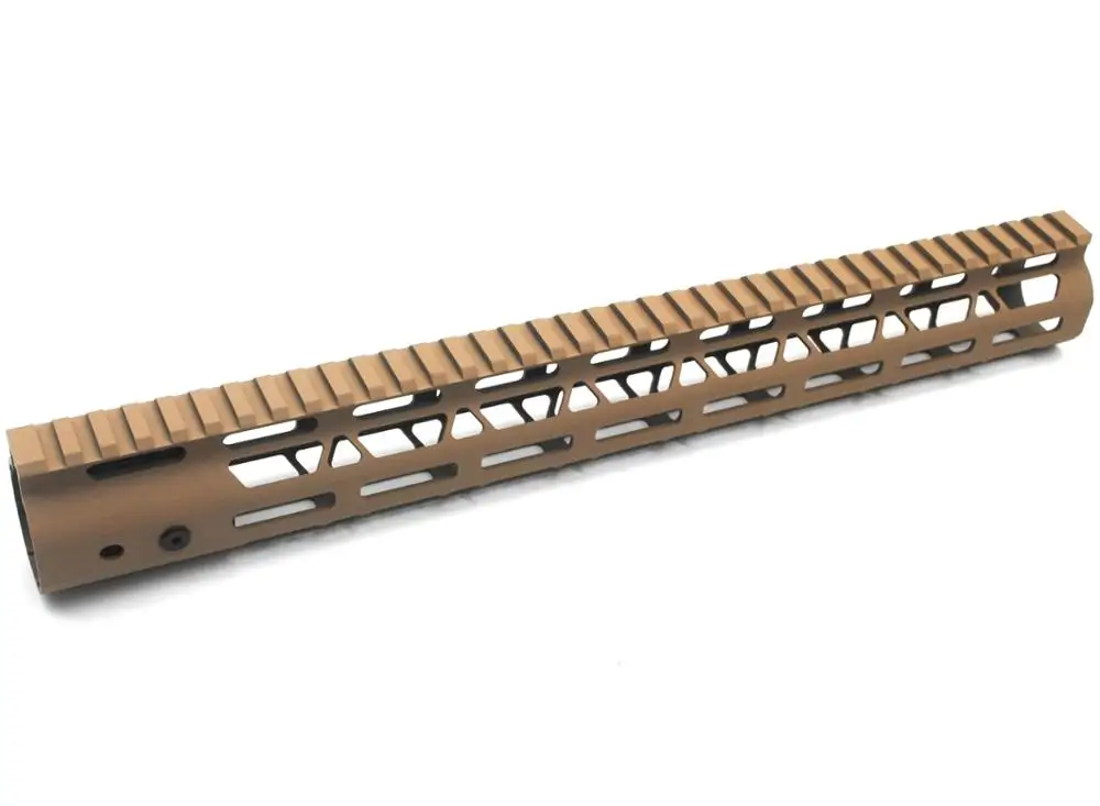 
NSR TAN / Flat dark earth Lightweight 15 inches M-LOK Free Float AR15 Handguard AR-15 with steel barrel nut fits .223/5.56 rifle 