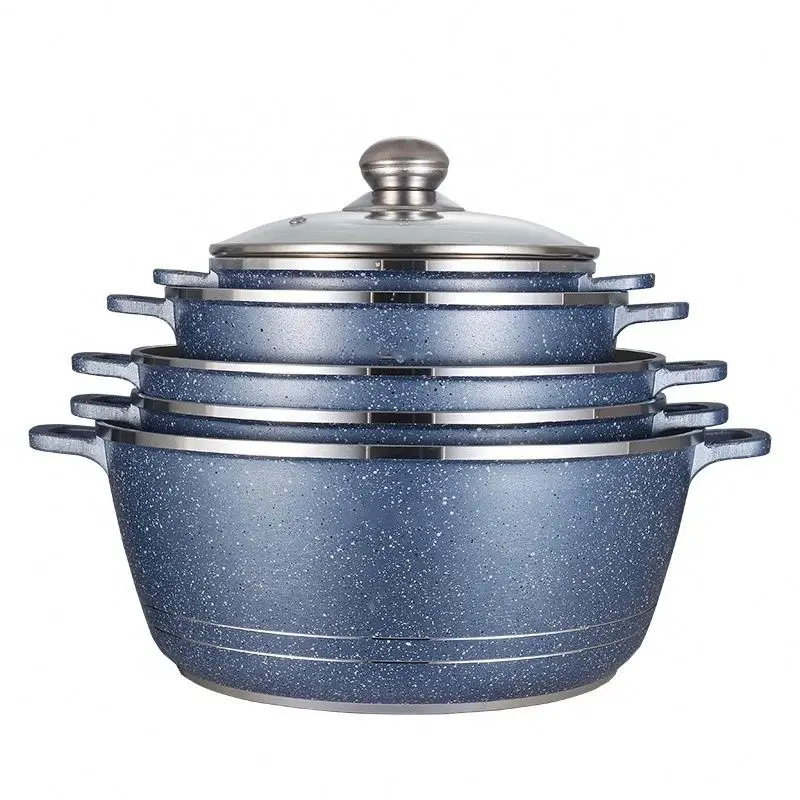 

Good reputation cookingware set cookware set cooking with cheap and fine, Blue, brown, coffee, rose red