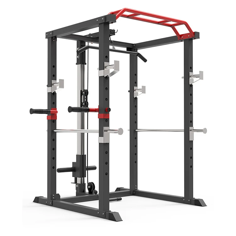 

Hot Selling Home Squat Rack Frame Gantry Fitness Barbell Rack Bench Press Comprehensive Training Equipment, Black+red