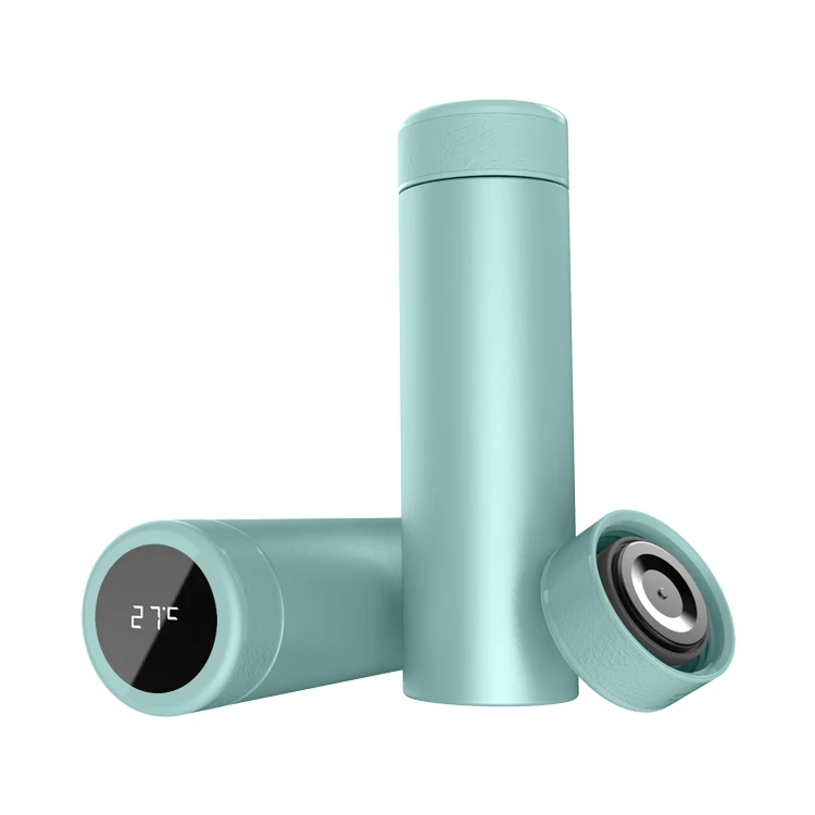 

vacuum insulated water bottle with temperature sensor number display