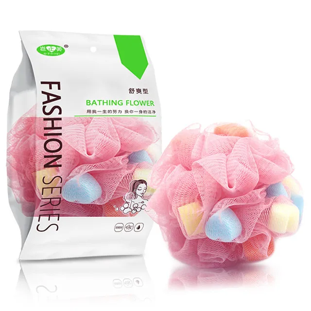 Soft Body Bubbles 50g Sponge Skin Exfoliating Scrubber Loofah Mesh Net Ball Cleaning Bath Shower Sponge