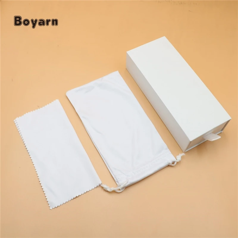 Boyarn Hot Selling Sunglasses Drawer Box Glass Packaging Set Accessories Customize Logo Eyeglasses Case & Bag