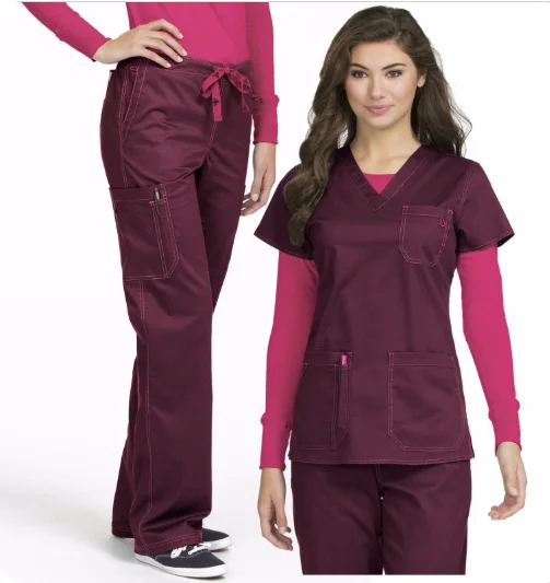 

Hot Sale Stretch Medical Scrubs Set Hospital Uniform for Nurse Doctor Medical Fabrics Polyester / Cotton for Unisex Breathable, Customized