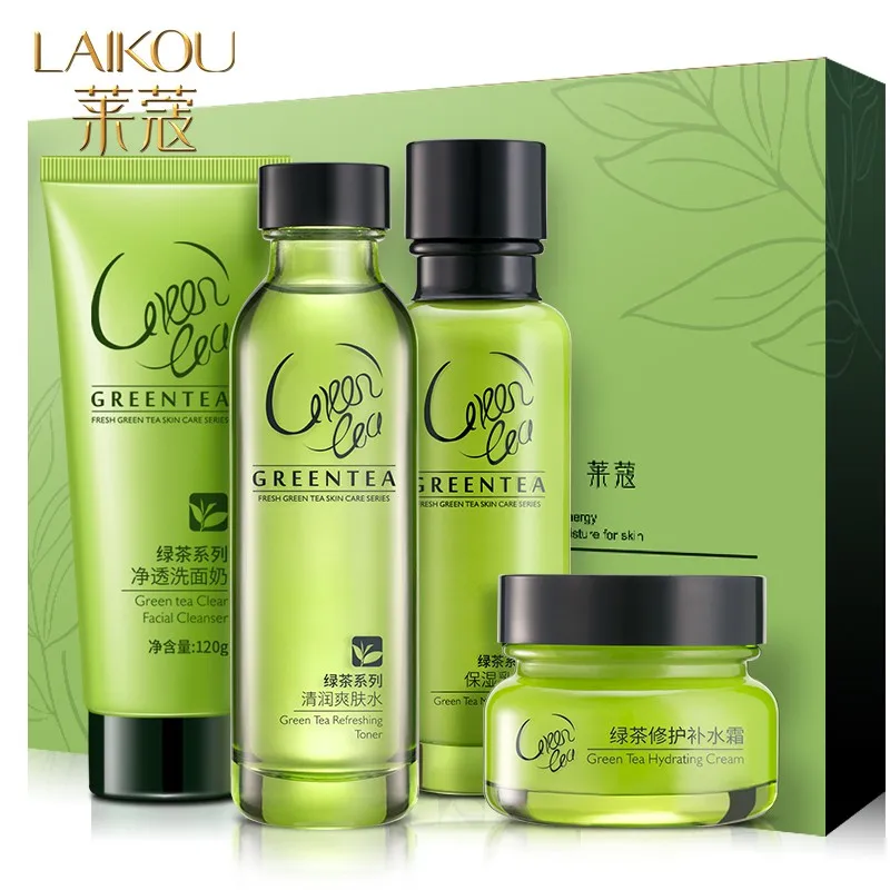 

Green Tea Skin Care Products Set Hydrating Luxury Skincare Packaging Set
