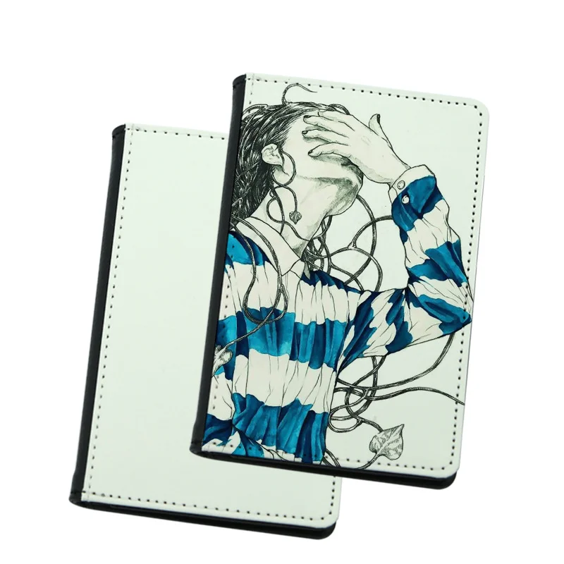 

Thermal transfer blank wallet flannel passport cover, White