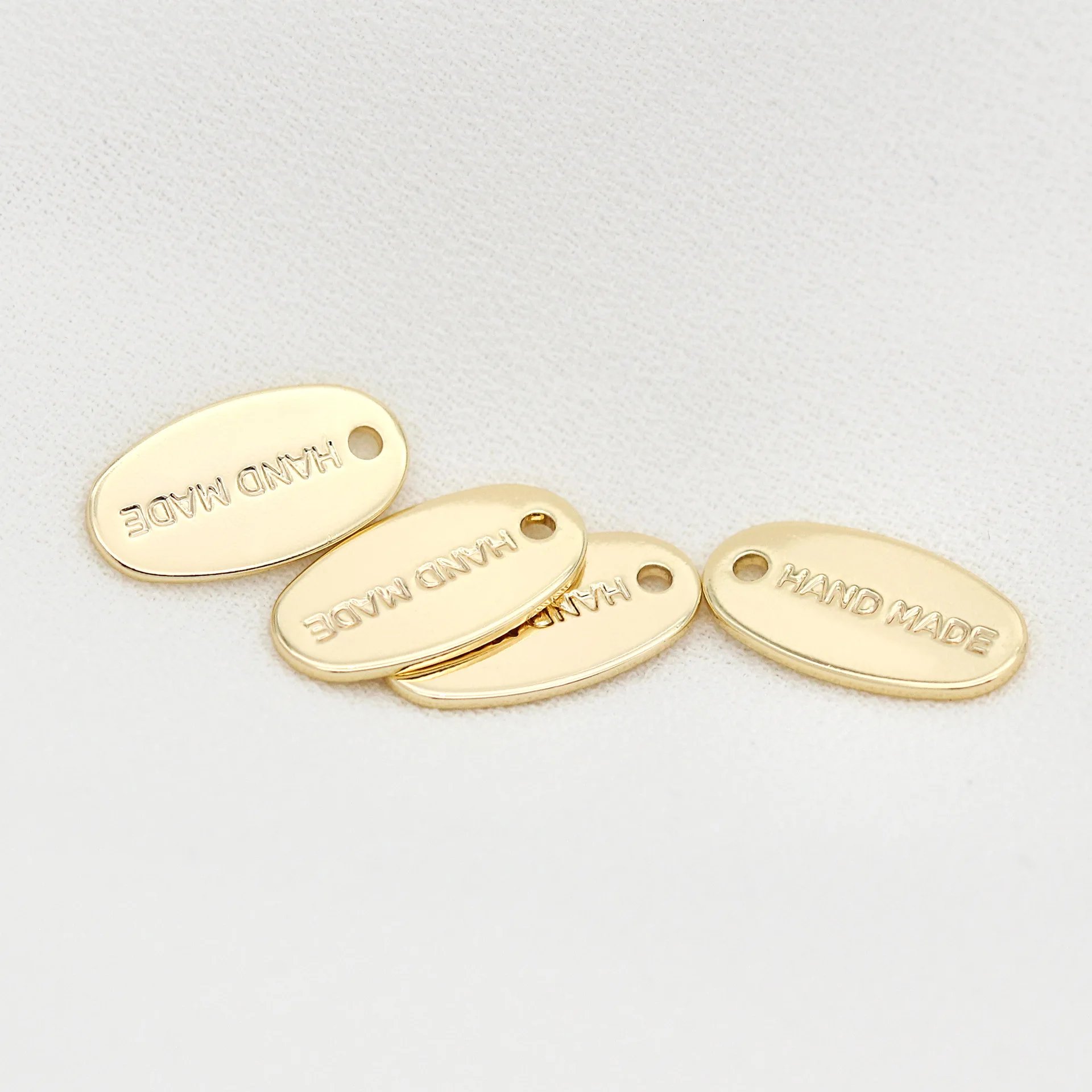 

Jewelry Cheap Brass Custom Metal Tags Blank Oval Tag Name id Tags Pendant, Gold