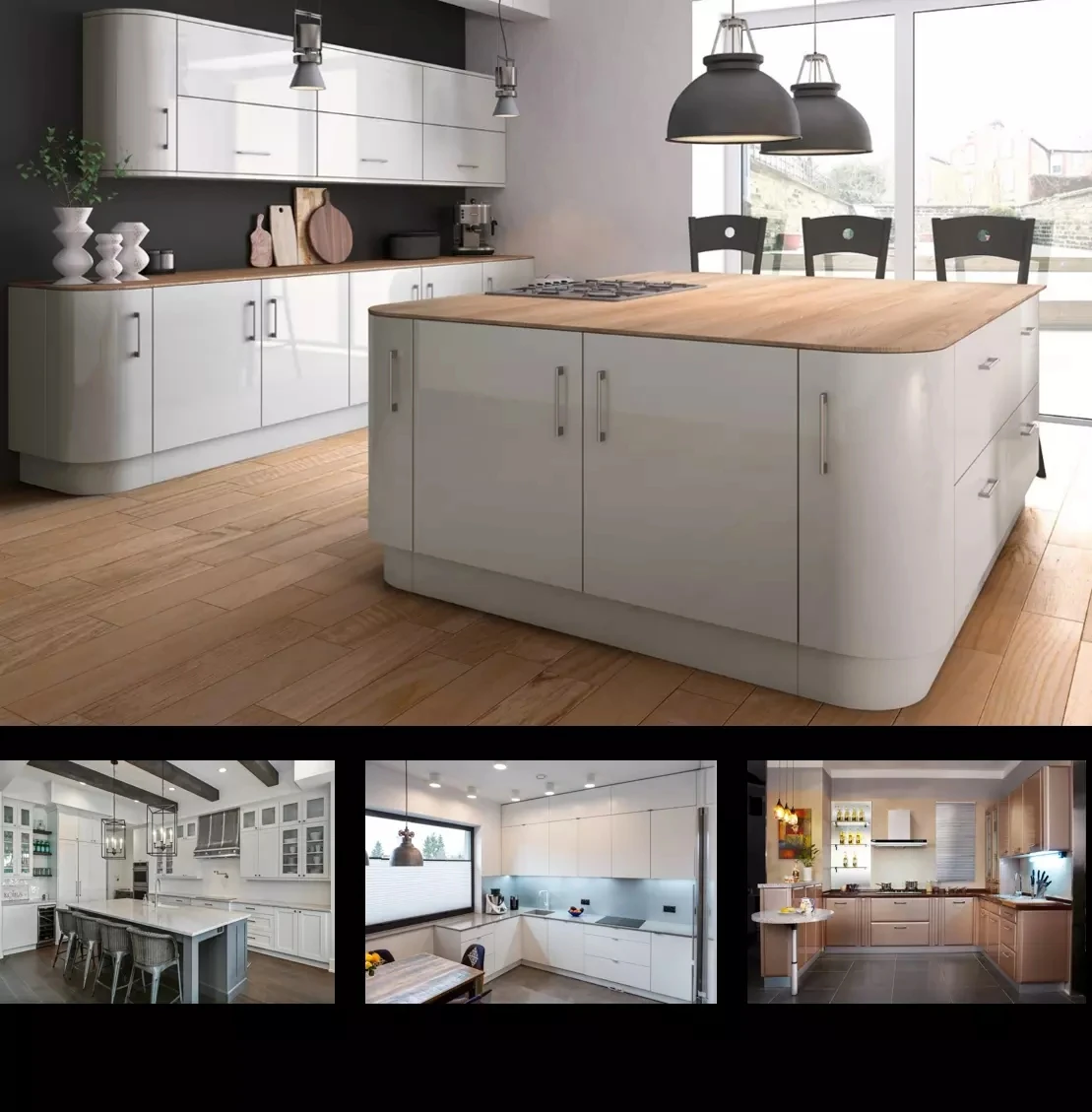 Modern White High Gloss Lacquer Factory Direct Good Quality Kitchen
