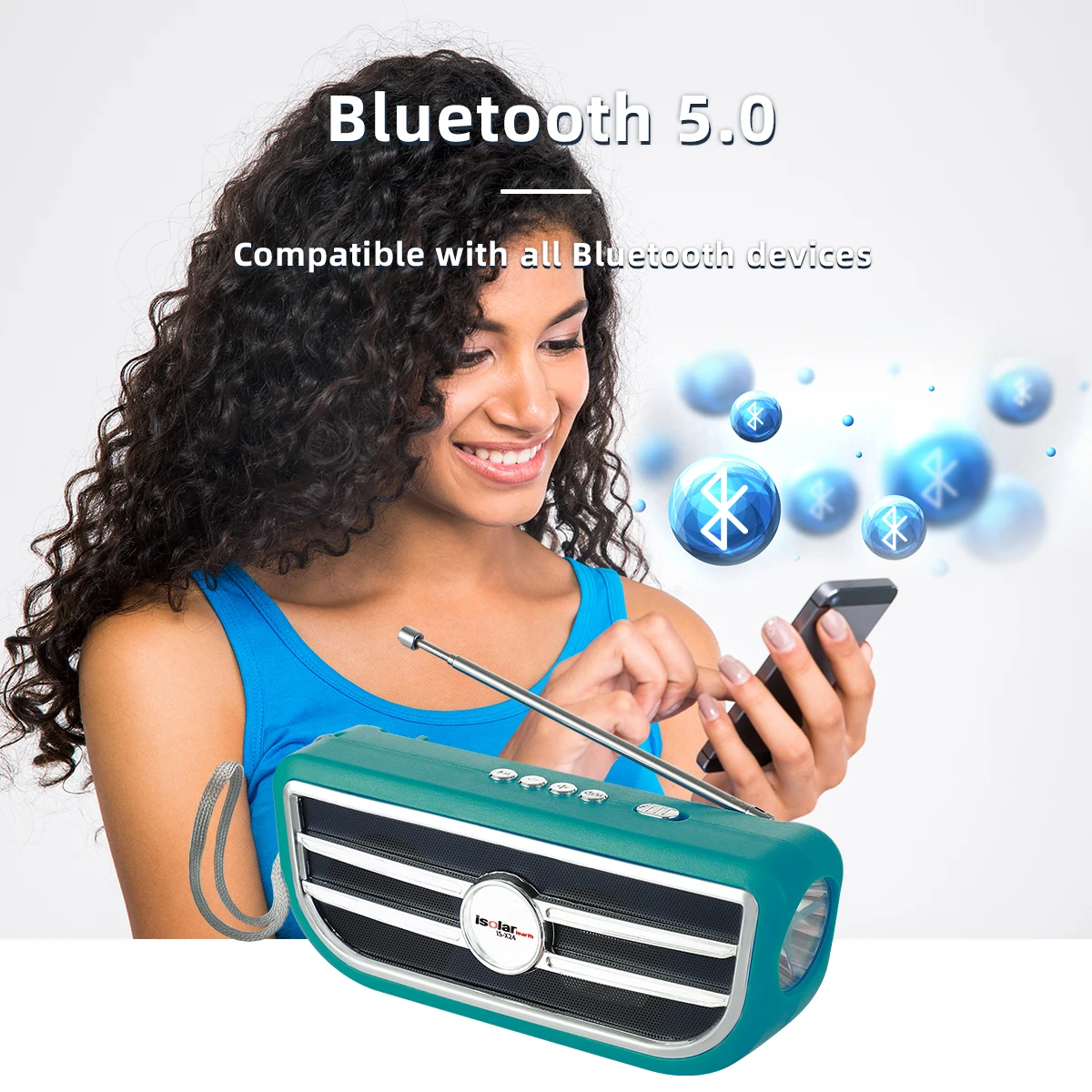 IS-X24 Chinese suppliers portable Wireless mini fm blue tooth lamp led flashlight USB radio speaker - ANKUX.COM