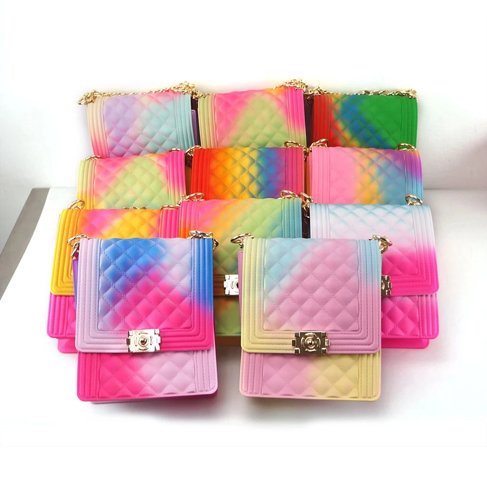 

jelly handbags 2021 New Women's Hot selling shoulder bags colorful PVC purse tote matte shoulder handbag jelly purse