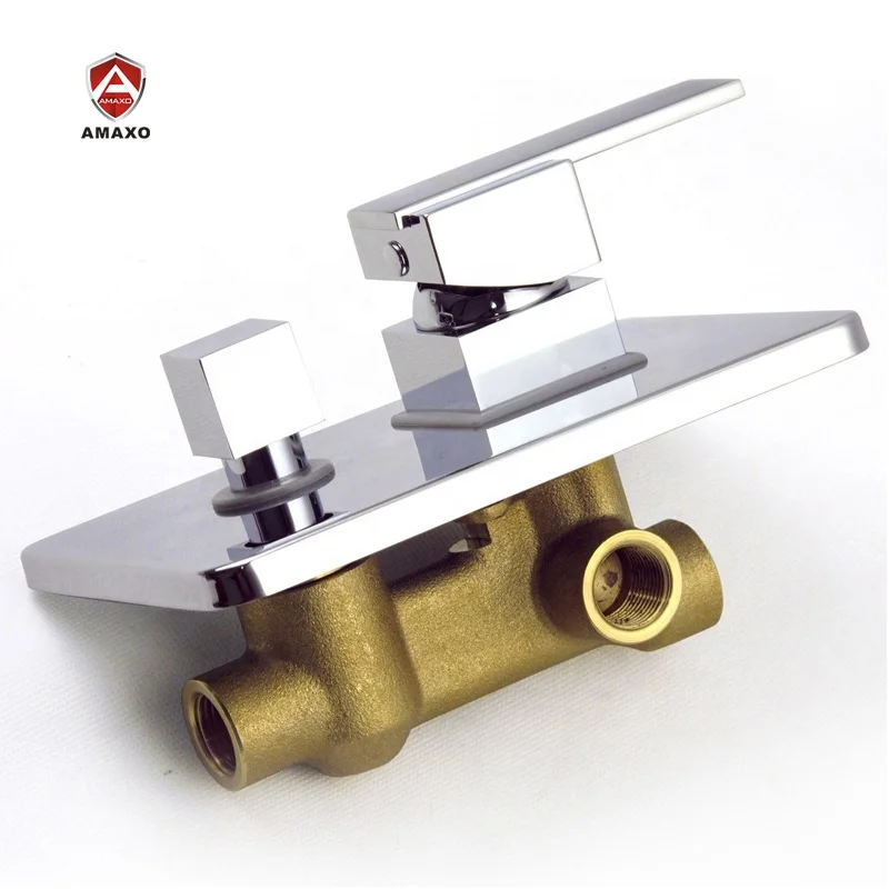 

Popular In wall Brass Shower Faucet Body Valve Concealed Square Bath Shower Mixer 2 way Diverter embedded shower body