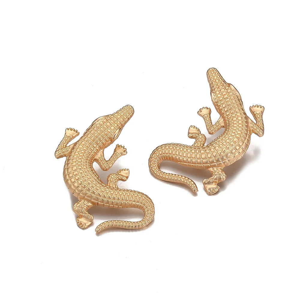 

I YOU WIN Jewelry Personalized S925 Silver Needle Crocodile Earrings For Women Exaggerated Crocodile Animal Earrings