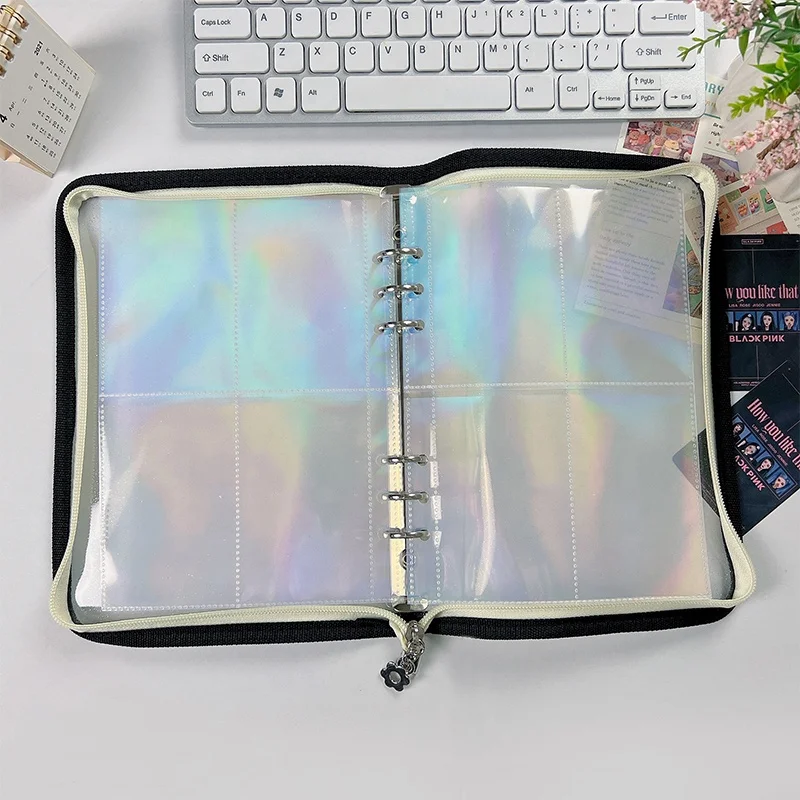 

A5 photo sleeves acid-free laser loose leaf card book pp photo album holes ring binder with card sleeves for school office home