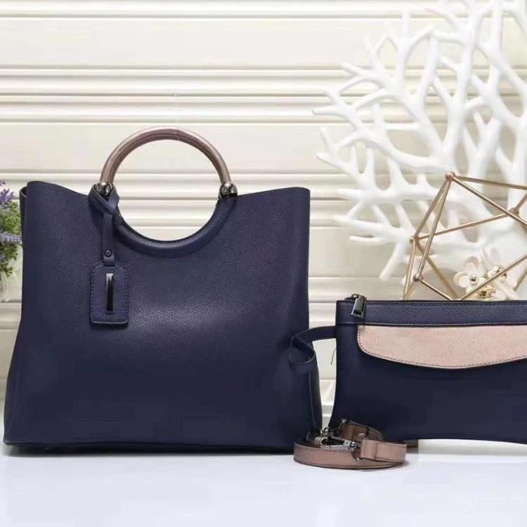 

Special NEW design Fashion tote bag 2 in1 bag with special metal ring handle in stock