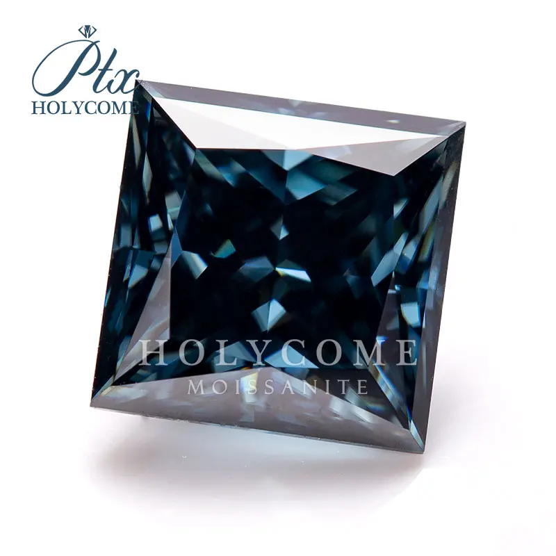 

Holycome wholesale NEw color Vivid blue 0.5-6CT Princess cut VVS moissanite stone Flawless Moissanite