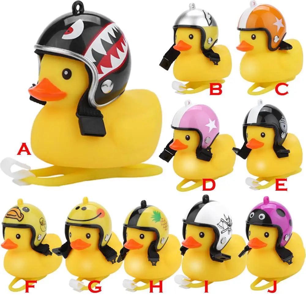 

New Bicycle Duck Bell with Light Broken Wind Small Yellow Color Duck MTB Road Bike Motor Helmet Riding Cycling Accessories 2020