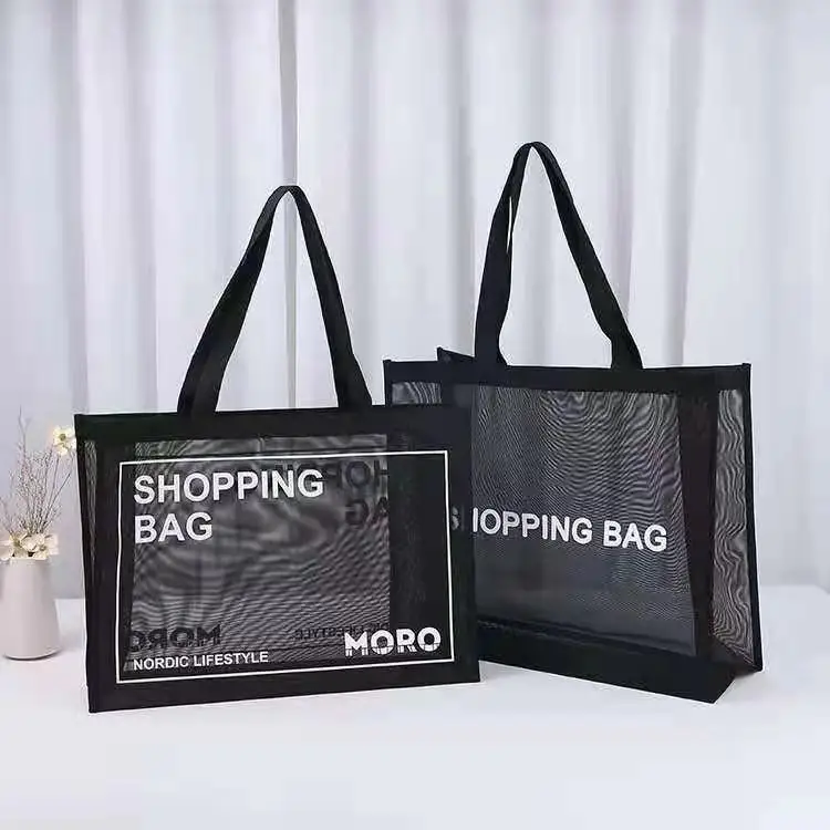 

Large-capacity Breathable Hollow Mesh Tote Bag Nylon Mesh Women, Black