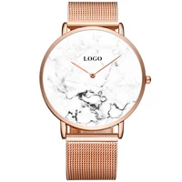 

OEM Minimalist Watch Custom Logo Watch Men Brand Your Own Marble Watches Mens Clock with Metal Logo