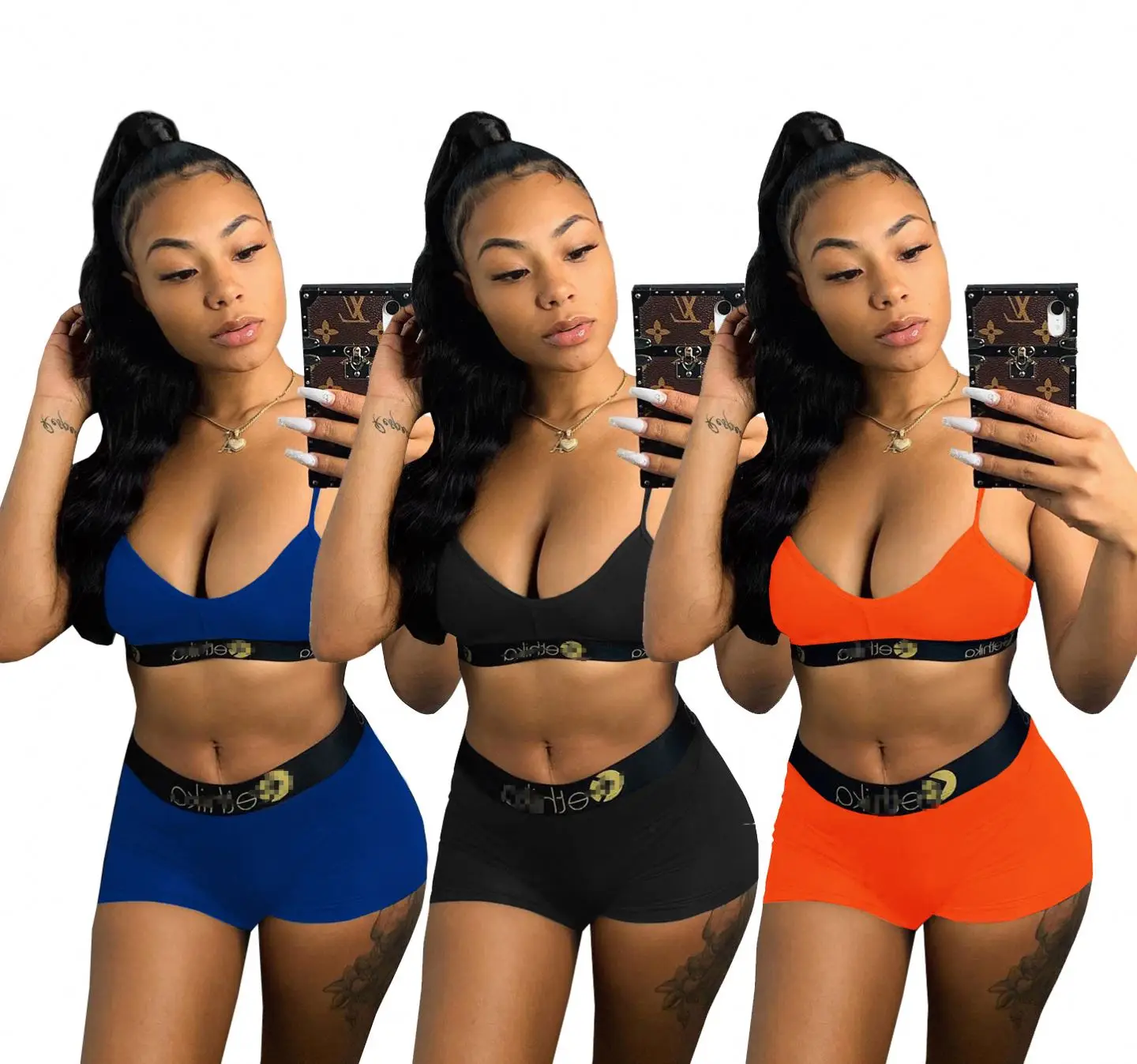 

new products 2021 unique summer clothes ladies short sleeve 2 piece set women running Fitness vests women ethika women set