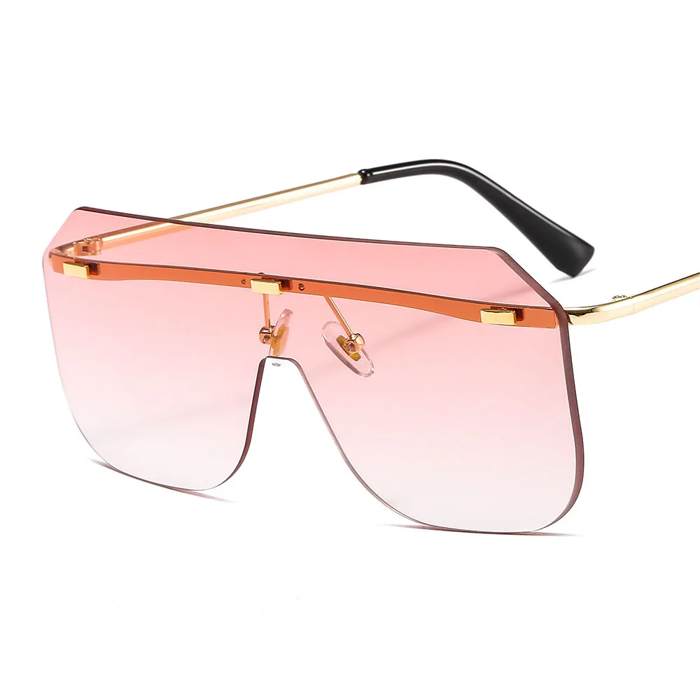 

MOCOO Europe and America fashionable rimless big frame metal eyewear oversized one piece lens women and man sunglasses 2020, As you see