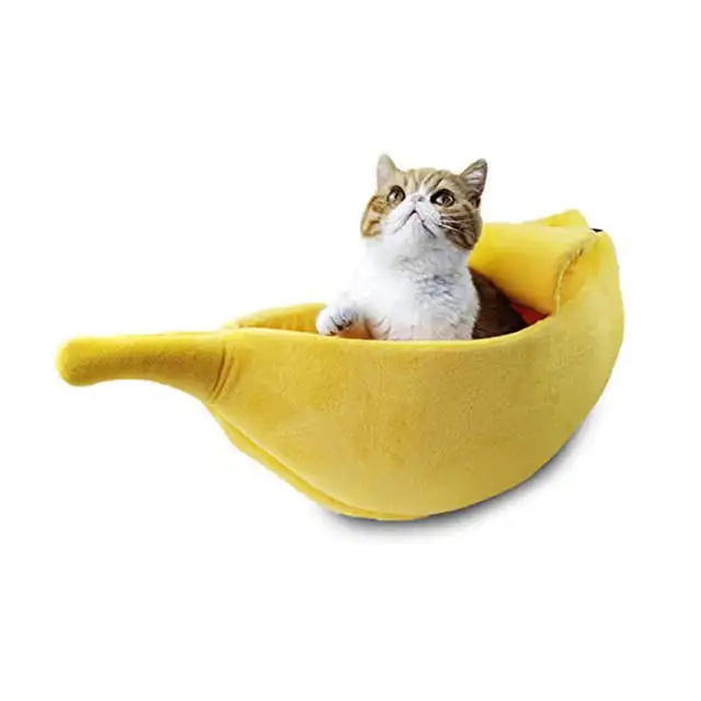 

Closed cute banana cat litter dog bed dog litter pet litter small cat autumn and winter nest