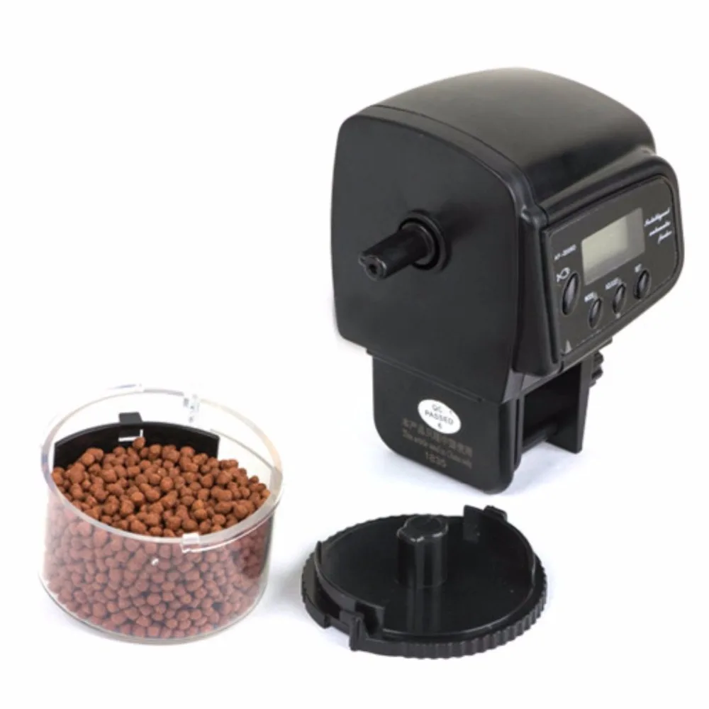 65 毫升自动喂鱼器水族鱼缸自动喂食器定时宠物喂食器液晶显示喂鱼器