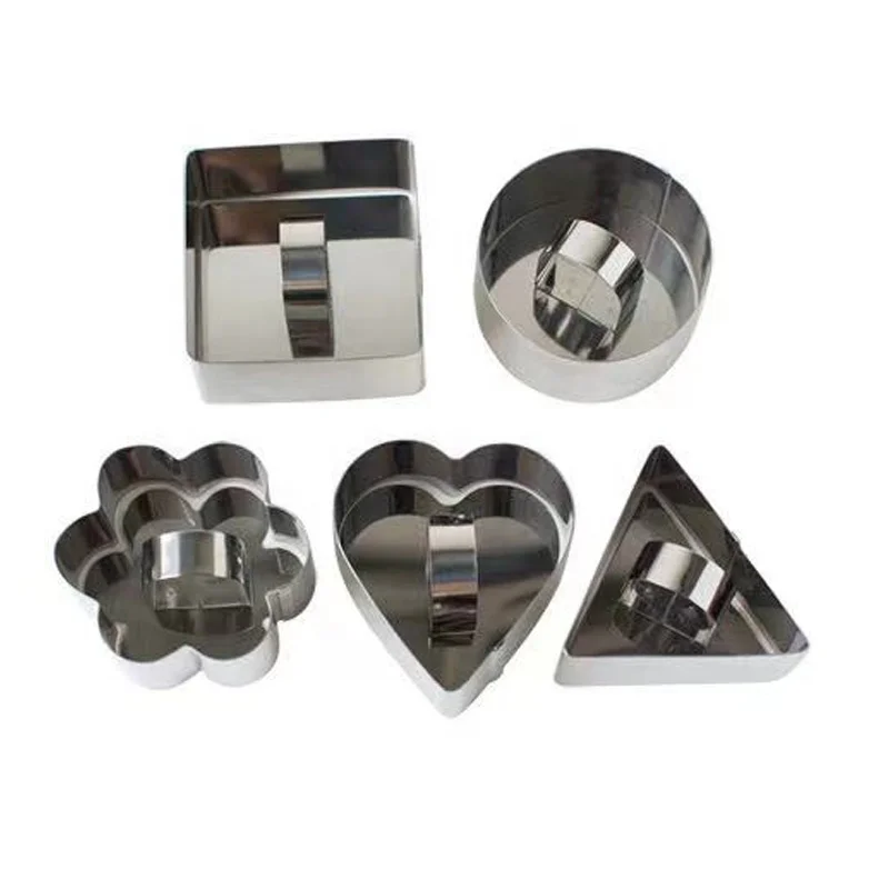 

Stainless steel baking cake tools square heart-shaped mousse ring cheese cake mold biscuit cutting mold, Stainless steel color