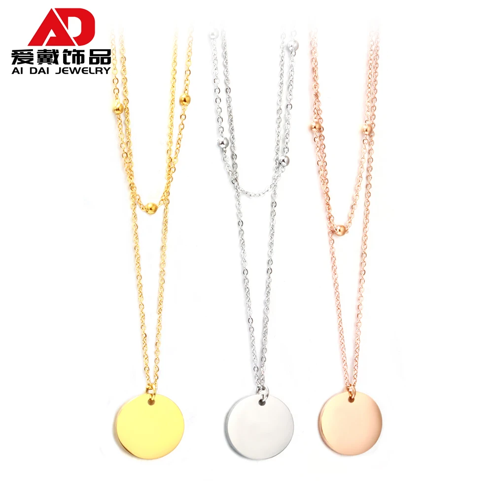 

Titanium steel double-layer necklace simple design sense net red clavicle chain