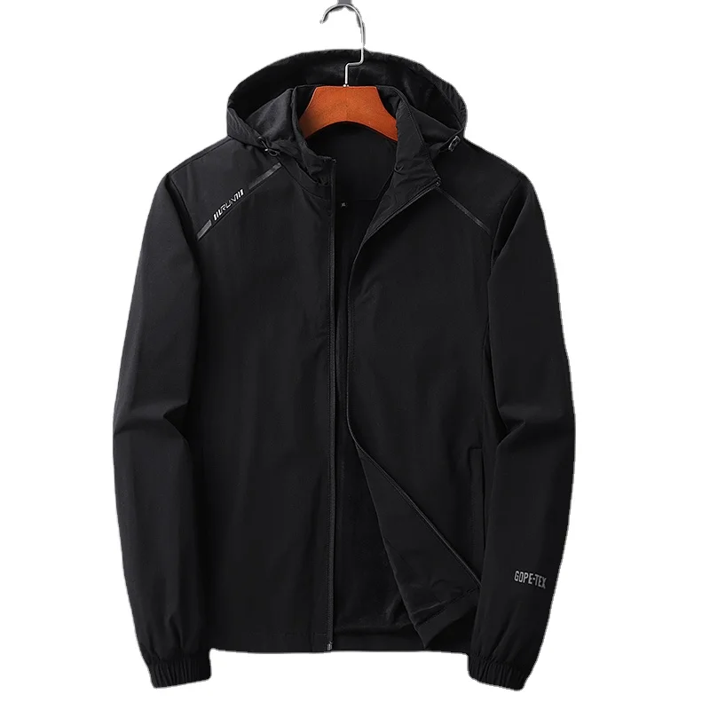 

new autumn winter 2020 men's jacket can be customized LOGO casual and velvet trench jacket, Dark gray black dark blue
