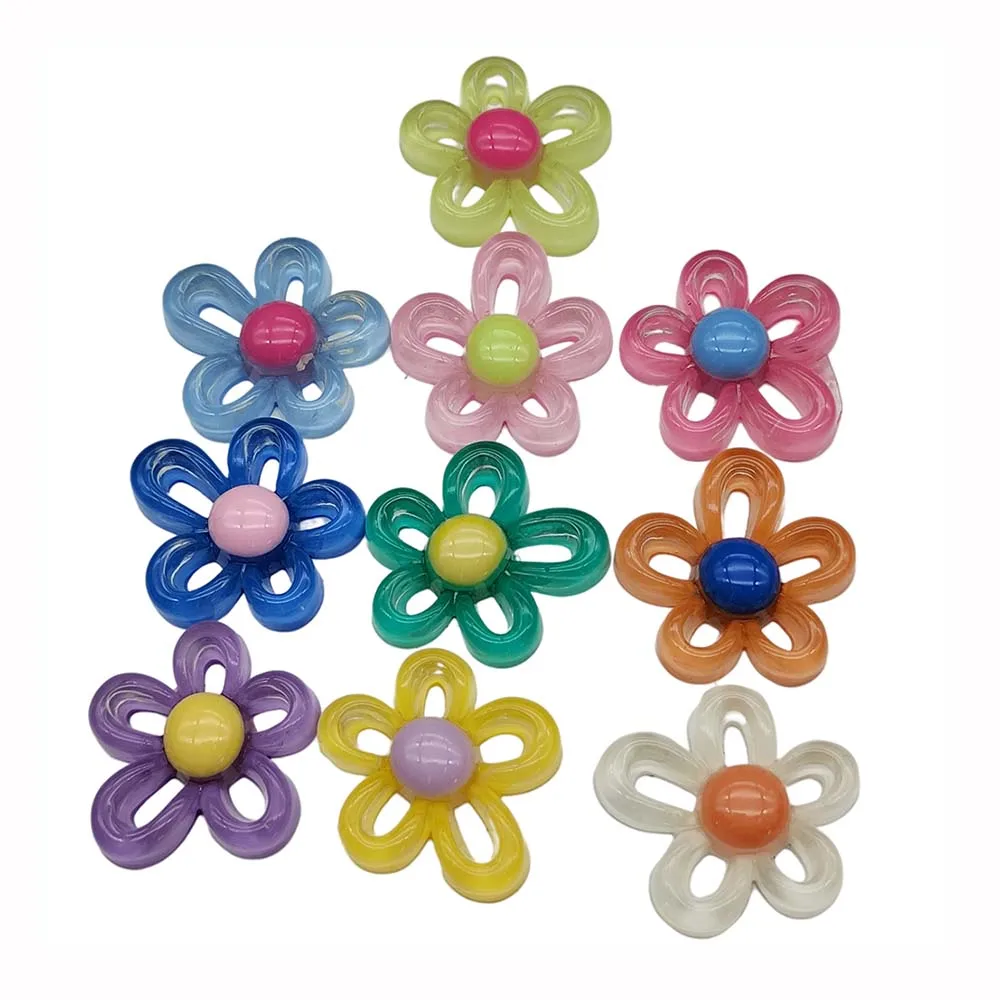 Resin Cherry Blossom Scrapbook Embellishment Cabochons DIY Crafts Materials Party Decorating Flower Hair Clip Supplies