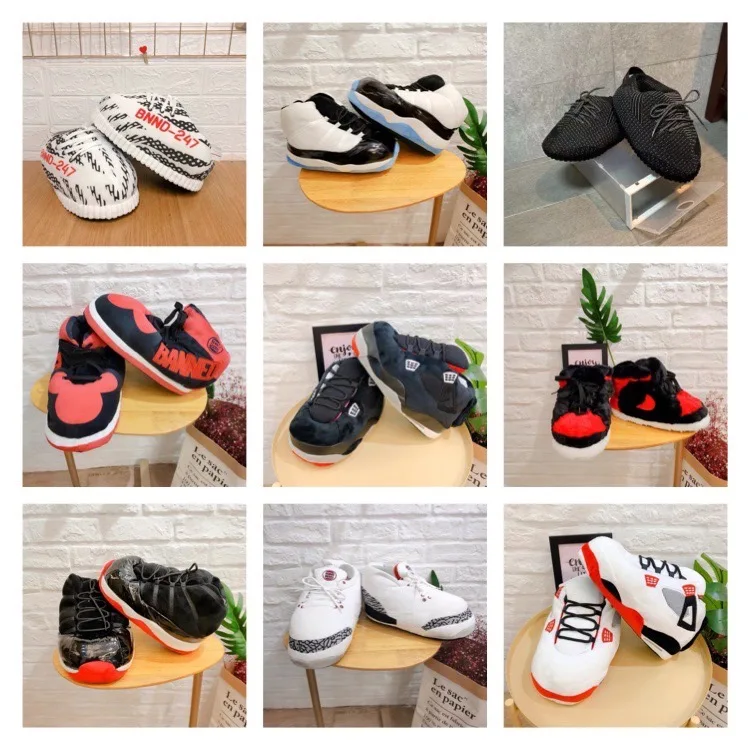 
Wholesale New Design Fashionable Plush Yeezy Jordan AJ House indoor soft slipper for women 