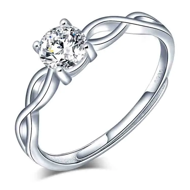 

5925 silver ring diamond wedding rings women index finger