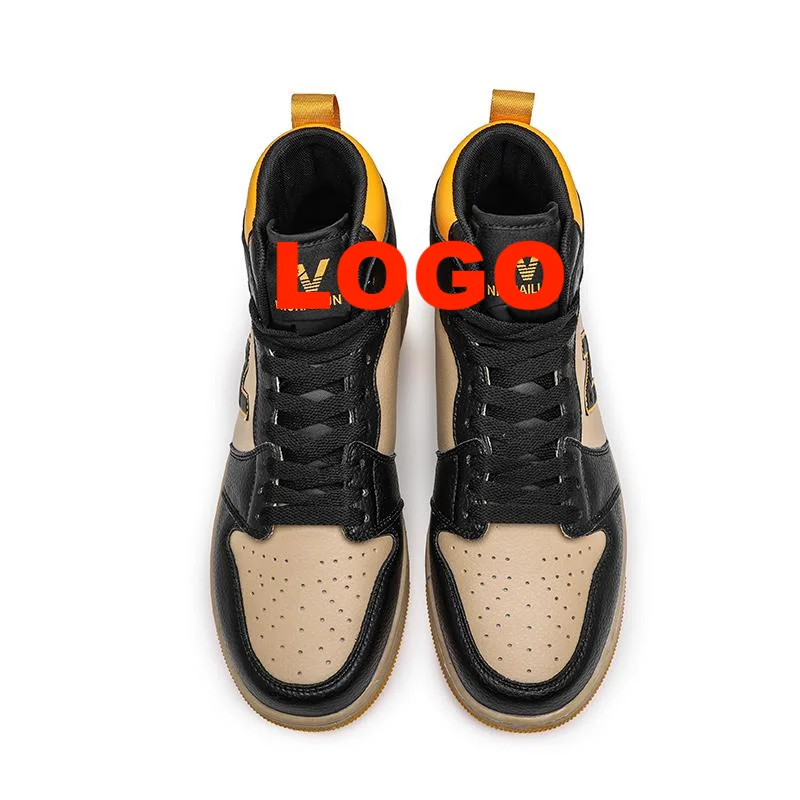 

Men High Shoe Top Sneakers Sport Street Quality brown skateboard Casual Shoes