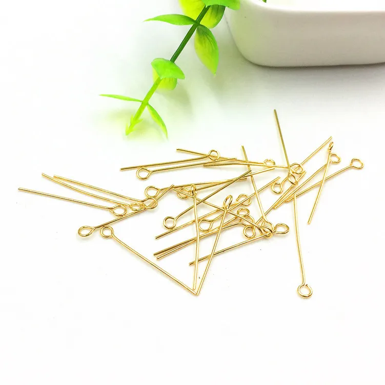 

S1076 High Quality Gold Plated Stainless Steel Eye Pins,Gold Stainless Steel Jewelry Findings Accessories Supplies