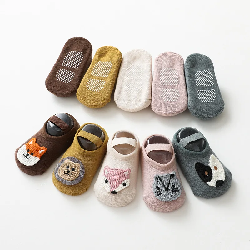 

Small order accept Infant Socks Cartoon Animals Anti Slip Floor Bind Shoes Soft Comfortable Baby newborn Socks, 5 color
