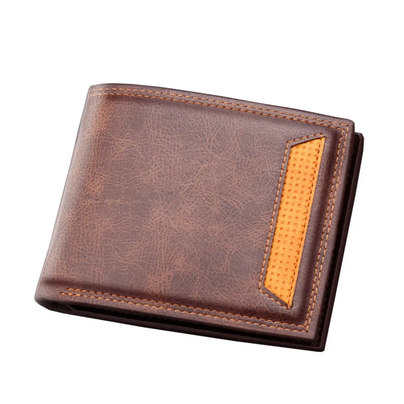 

Fashion Business Wallet Multi-Card Wallet European Casual Men Cash Coin Purse Solid Color Personality Leather Men's Wallet, Black,light brown,dark brown