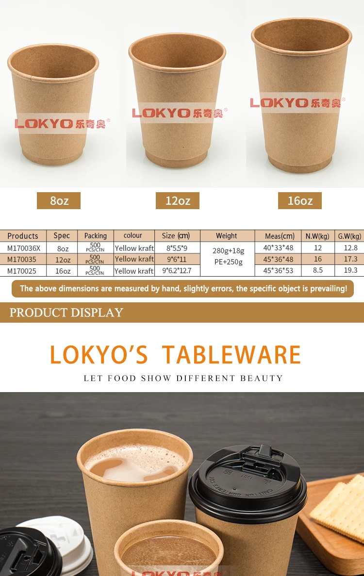 Lokyo使い捨てコーヒーカップ8オンス14オンス12オンス16オンス22オンスコーヒー紙コップ二重壁クラフト紙コップ Buy 二重壁クラフト紙コップ コーヒー紙コップ コーヒーカップ Product On Alibaba Com