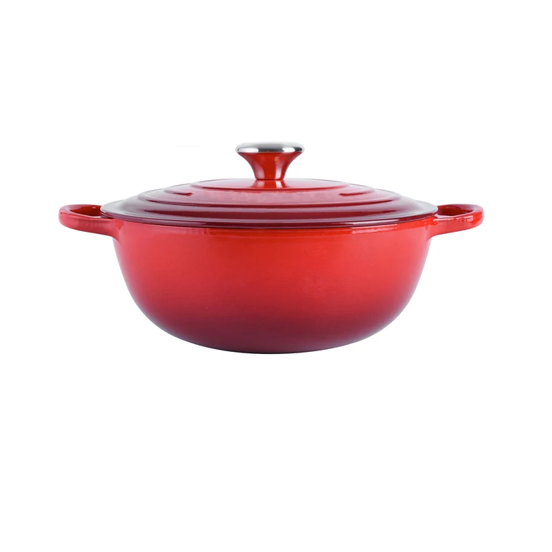 

hot sale 26cm red enamel cast iron casserole cookware seafood cooking pot