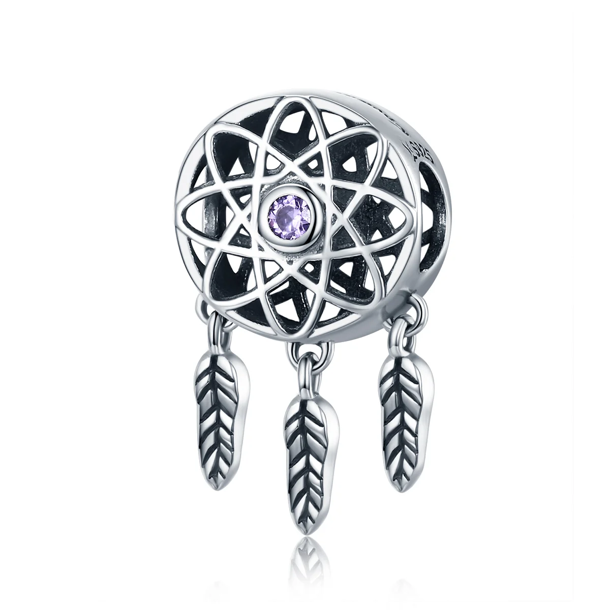 

SCC330 925 Sterling Silver Dream Catcher Holder Beads Charm DIY Jewelry